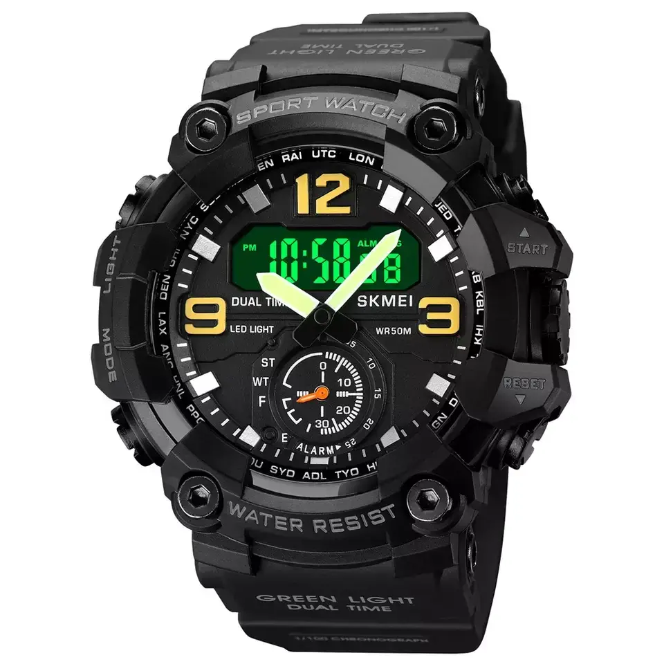 Мужские спортивные наручные часы Skmei 1965 (Черный), наручные часы мужские спортивные, электронные, армейские - фото 2 - id-p2040848374