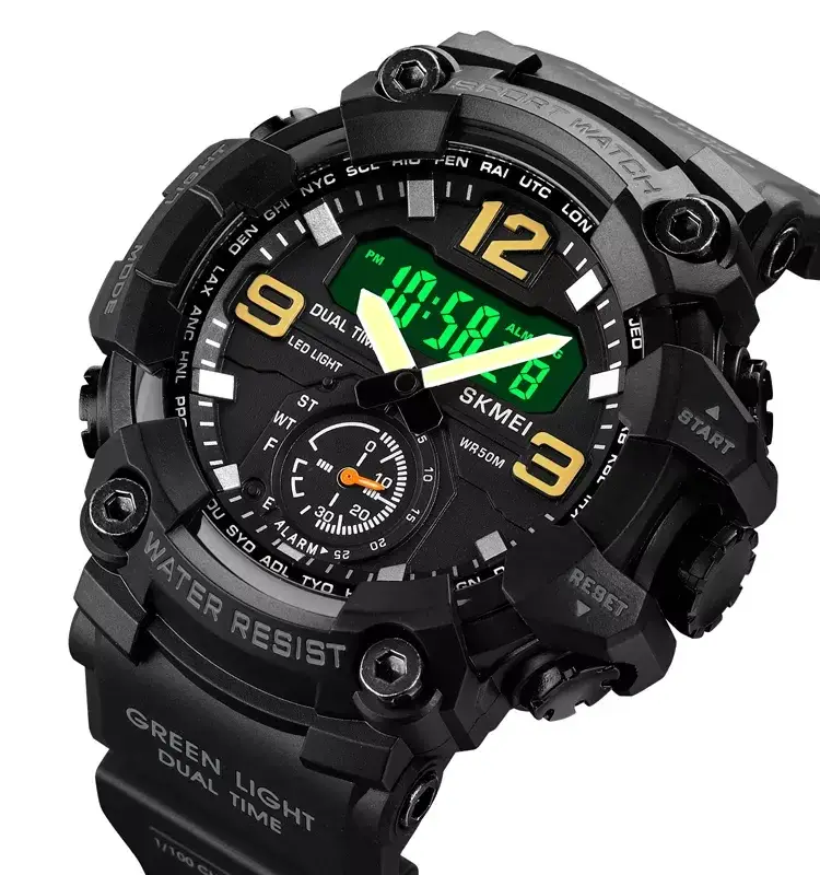 Мужские спортивные наручные часы Skmei 1965 (Черный), наручные часы мужские спортивные, электронные, армейские - фото 3 - id-p2040848374
