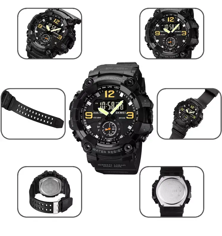 Мужские спортивные наручные часы Skmei 1965 (Черный), наручные часы мужские спортивные, электронные, армейские - фото 8 - id-p2040848374