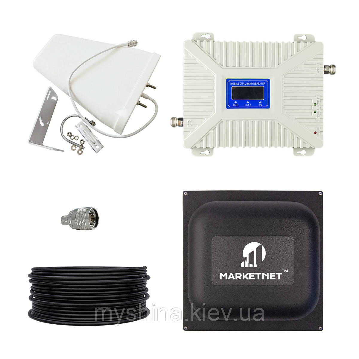 Комплект GSM Репітер 900/1800 МГц підсилювач мобільного зв'язку з покриттям 150 м2, фото 1