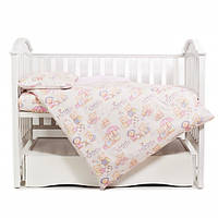 Змінна постіль 3 ел twins comfort 3051-c-013, пухнасті ведмедики рожеві, рожевий Twins