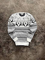 Теплый белый рождественский свитер с оленями, Женский новогодний красивый свитер для пар 3XL
