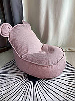 Детское кресло-мешок Микки мини пуф 50х50 светло-розовый S Велюр Бескаркасное Кресло мешок Мягкие кресла