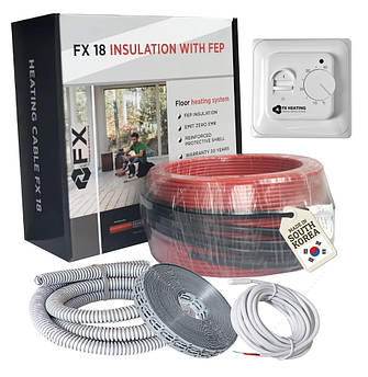 Комплект кабельна тепла підлога в стяжку 1,5 м2 (12,5 мп) 225 ват Felix FX18 Premium грюючий кабель