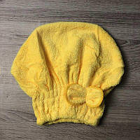 Чалма шапка полотенце для сушки волос для сауны бани, чалма женская тюрбан, полотенце для волос тюрбан желтый