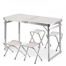 Стіл та стільці для пікніка Folding Table T-02 Білий YU227