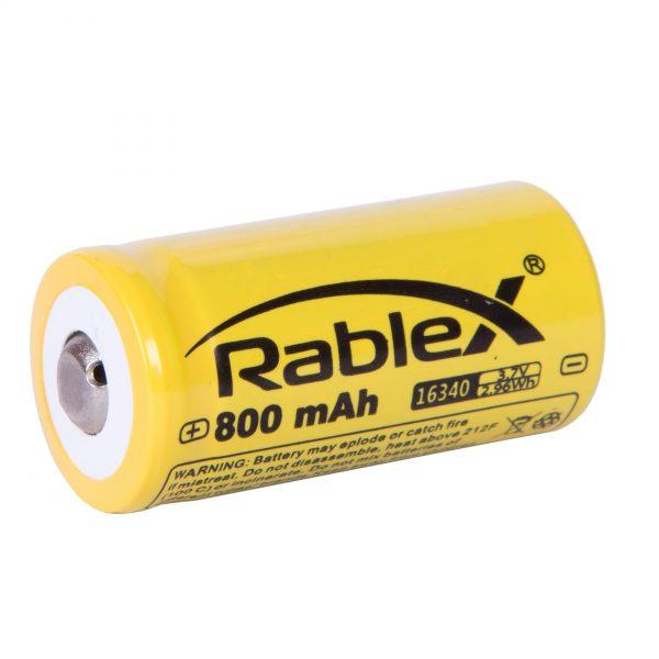 Акумулятор Rablex Li-ion 16340 (без захисту), 800 mAh, 3,7V