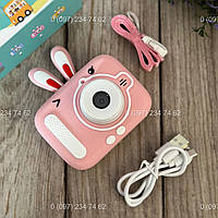 Фотоаппарат детский аккумуляторный Заяц с USB Camera X900 розовый
