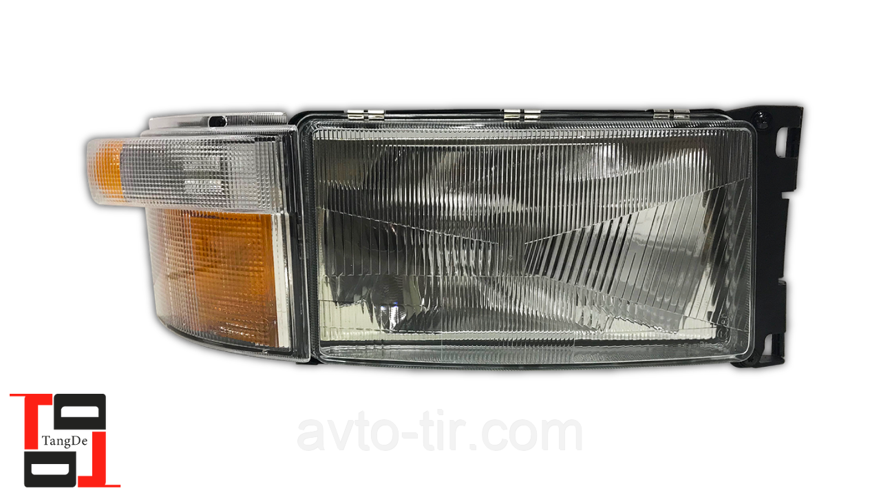 Фара головного світла з поворотником, з фішкою і дротом RH Scania R114 e-mark, фото 1