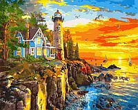 Пейзажі картини за номерами 40х50 Картини по цифрах на полотні Чарівний захід сонця Картини малювати за номерами Rainbow Art 45771