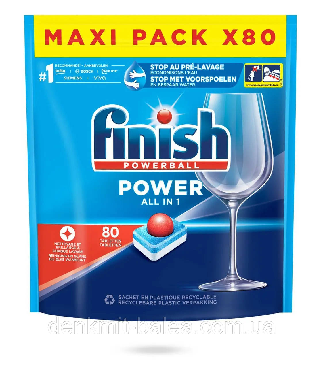 Таблетки для посудомийних машин Фініш Все в одному Finish All in one 80 шт.