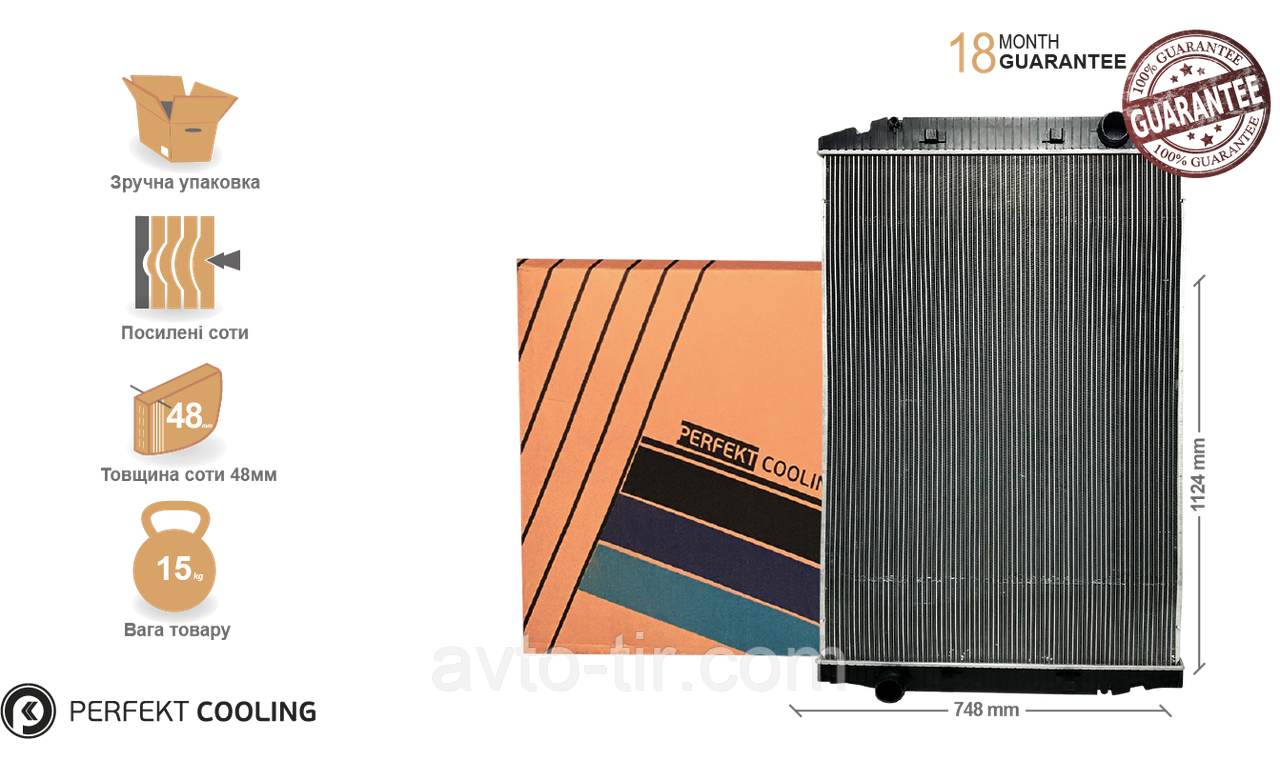 Радіатор без рами Iveco Stralis AS, Trakker 41214447, 41214781, 061063, 8103302SX, 2013146, 721006, 733410, фото 1