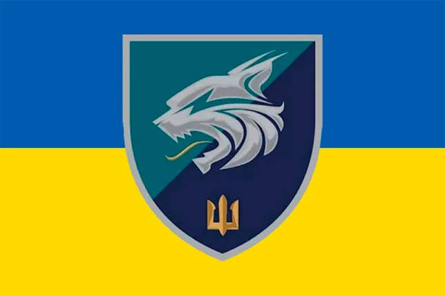 Прапор 137 ОБМП ЗСУ (лого 2) синьо-жовтий, фото 1