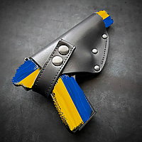 Кобура поясная для пистолета ТТ, натуральная кожа, черная, TT GUN HOLSTER basic. Усиленная фурнитура