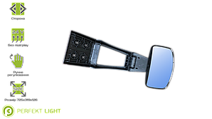 Дзеркало переднє (рампове) р/керування Volvo e-mark