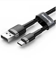 Кабель Baseus Cafule USB to Type-C 3A 2м (CATKLF-CG1) Black/Grey