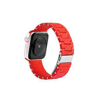 Ремень Silicone-steel buckle для Apple Watch 42/44/45/49mm Red