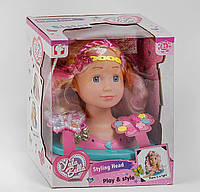 Лялька-Голова, манекен для зачісок та макіяжу, світловий ефект, з аксесуарами, в коробці