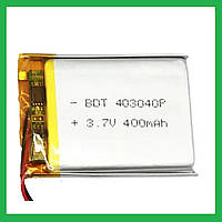 Литий-полимерный аккумулятор Li-pol 403040, 400mAh 3.7V 1 шт.