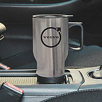 Термокухоль автомобільний з логотипом Volvo 450 мл сріблястий