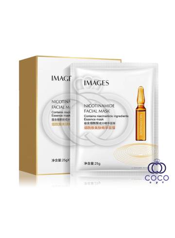 Тканинна маска для обличчя з нікотинамідом Images Nicotinamide Ampoule Facial Mask паковання 10 штук*25 g