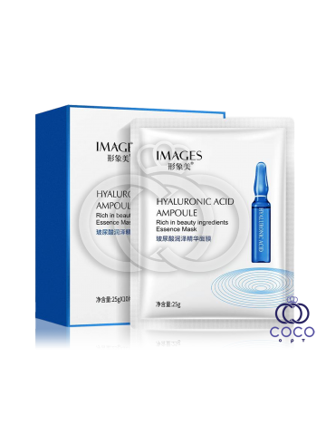 Тканинна маска для обличчя з гіалуроновою кислотою Images Hyaluronic Acid Ampoule Essence Mask паковання 10 штук, фото 1