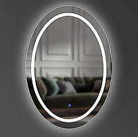 Дзеркало овальне з LED-підсвіткою та сенсором Luxury Wood Evolution One 50х80 см