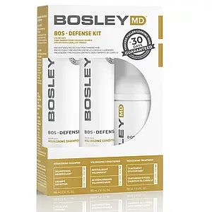 Набір для попередження стоншення волосся Bosley MD Bos Defense Kit (Шампунь 150 мл, кондиціонер 150 мл, догляд 100 мл)