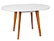 Круглий дерев'яний стіл розсувний Модерн Білий Мікс меблі з масиву 90 см розкладний зі стільницею з мдф, фото 2
