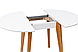 Круглий дерев'яний стіл розсувний Модерн Білий Мікс меблі з масиву 90 см розкладний зі стільницею з мдф, фото 4