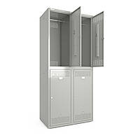 Шкаф металлический крашенный для одежды Меткас 400/2-4, секция 300 мм, 2 секции, 4 дверцы