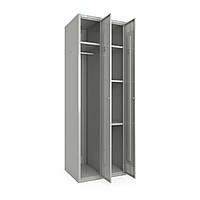 Шкаф металлический крашенный для одежды Меткас 400/2-2 U, секция 300 мм, 2 секции, 2 дверцы, универсальная
