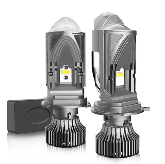 Автолампи h4 LED з лінзою 8000 LM 6000 К — міні Bi-Led лінзи h4 — Гарантія
