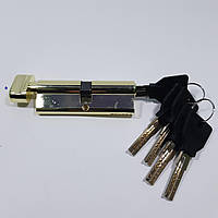 Цилиндровый механизм ТИТАН 90 мм (45*45) с поворотной ручкой (золото)