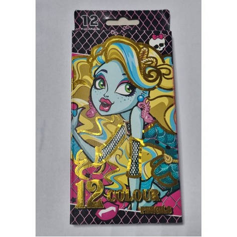 Олівці 12 цв No 16461-МН-12 монстріхи уп картон тисн золо, фото 1