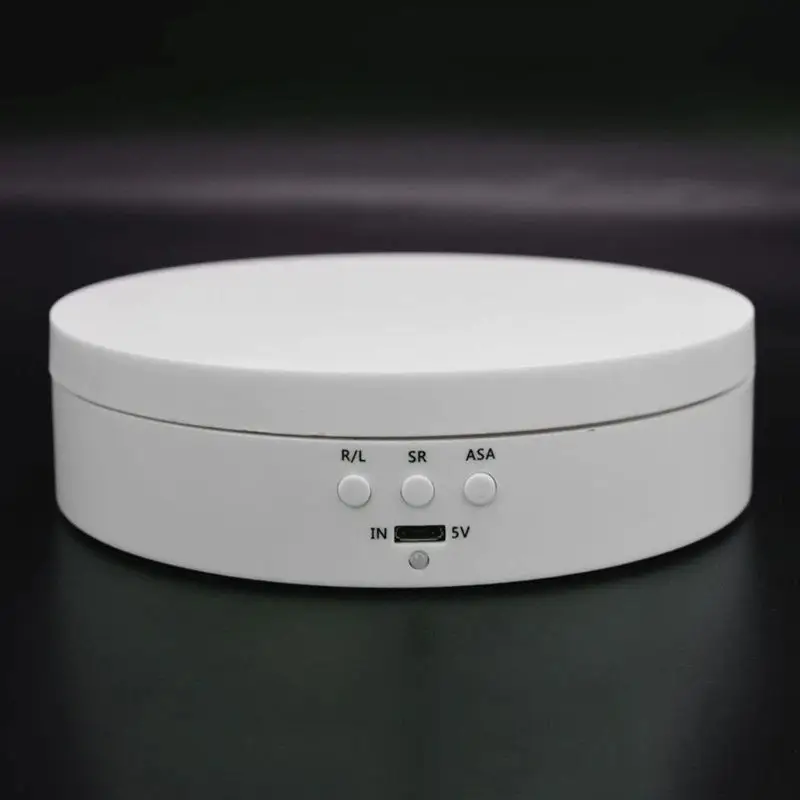 Поворотний столик для предметної фотозйомки відеозйомки 14см 3 швидкості Білий, фото 1