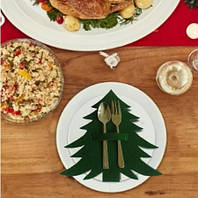 Декор новорічного столу Ялинки у наборі 1 штука 20 на 20 см зелений