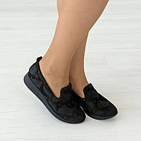 Замшеві сліпони 36 розмір чорні туфлі жіночі Woman's heel на низькому ходу