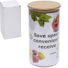 Баночка для сипучих продуктів, пластик 1,1л 252-114 MZOPT