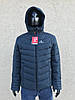 Чоловіча куртка пуховик теплий зимній з капюшоном коротка чорний т.синій S М L ХL XXL / 46 48 50 52 54р, фото 6