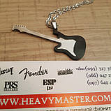 Чоловічий кулон ланцюжок гітара прикрашання біжутерія чорний Fender Stratocaster, фото 8