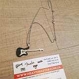 Чоловічий кулон ланцюжок гітара прикрашання біжутерія чорний Fender Stratocaster, фото 7