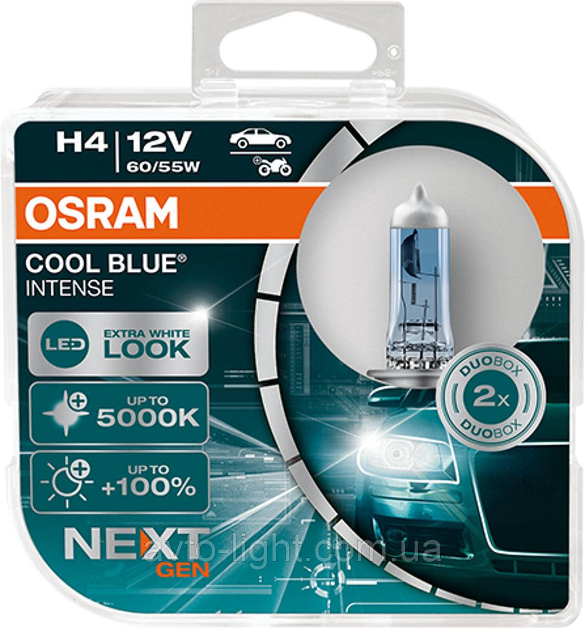 Osram H4 Cool Blue Intense Next Gen +100% 12V 60W