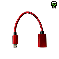 OTG Type-C кабель в обплетенні Baitong — червоний