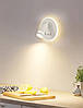 Приліжкова лампа Primo поворотний сенсорний настінний світильник для спальні з USB-зарядкою - White, фото 3