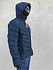 Чоловіча куртка пуховик теплий зимній з капюшоном коротка чорний т.зелений  S М L ХL XXL / 46 48 50 52 54р, фото 5