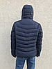 Чоловіча куртка пуховик теплий зимній з капюшоном коротка чорний т.зелений  S М L ХL XXL / 46 48 50 52 54р, фото 8