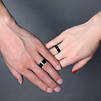 Парные кольца для влюбленных, черные кольца Всех размеров, медицинская сталь, парные обручальные кольца, web