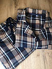 Піжама чоловіча ФЛАНЕЛЬ штани+сорочка COSY клітина СИНЬО-КОРИЧНЕВА, фото 6