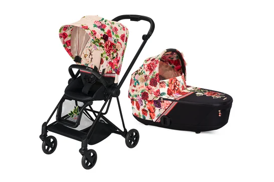 Cybex Mios 4.0 коляска 2 в 1 Spring Blossom Light шасі Matt Black, фото 1